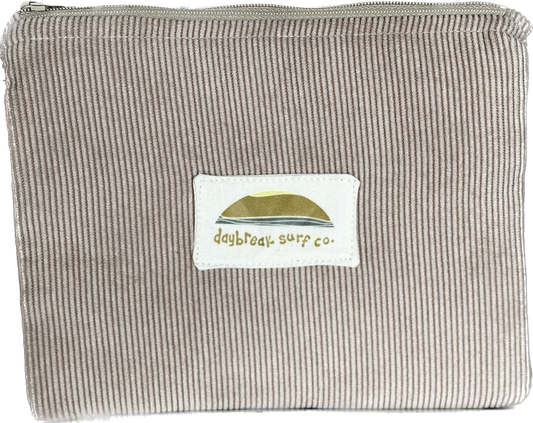 Champagne Pink Corduroy Zip Pouch